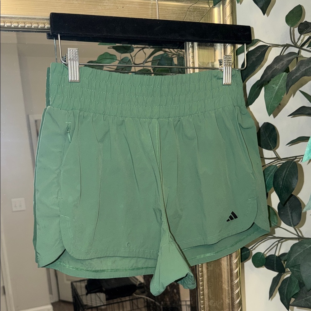 adidas Women's Sage Green Athletic Shorts with Elastic Waist